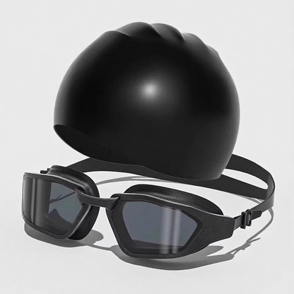 Silicone Swim Cap for Long Hair - Waterproof, Anti-Slip, Comfort Fit with High Elasticity and UV Protection