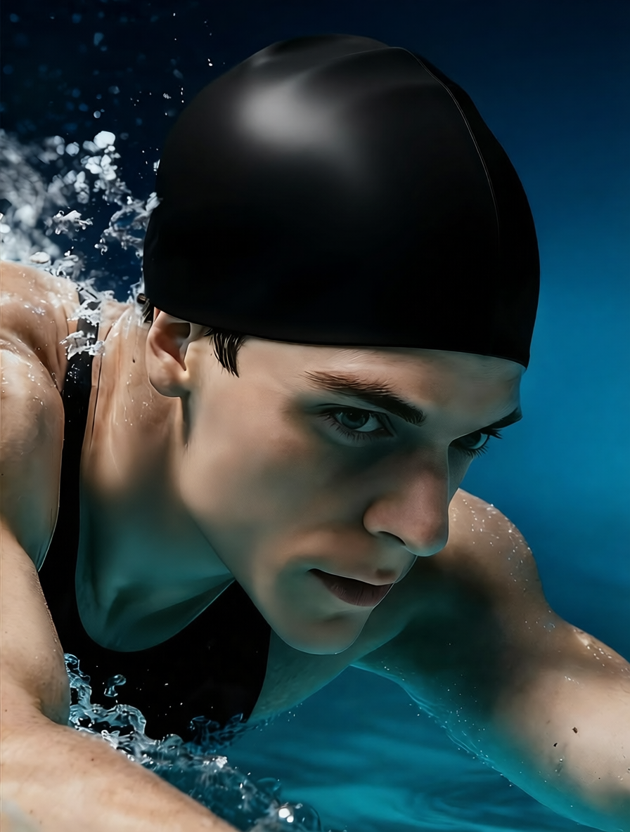 Silicone Swim Cap for Men - Waterproof, Non-Slip, Comfort Fit Swimming Hat with Anti-Fog Design