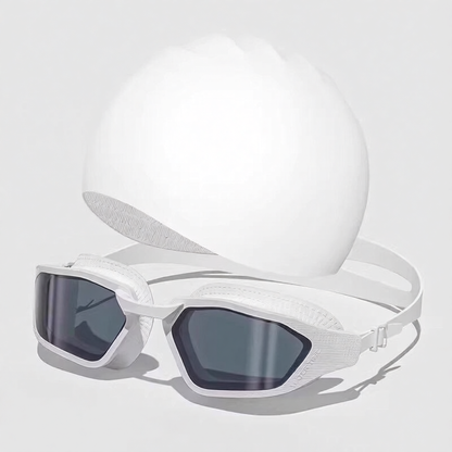 Silicone Swim Cap for Long Hair - Waterproof, Anti-Slip, Comfort Fit with High Elasticity and UV Protection