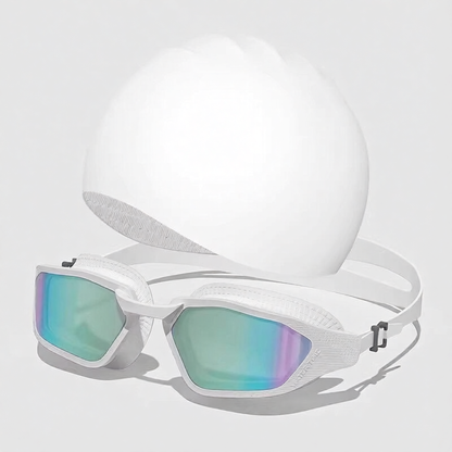 Silicone Swim Cap for Long Hair - Waterproof, Anti-Slip, Comfort Fit with High Elasticity and UV Protection