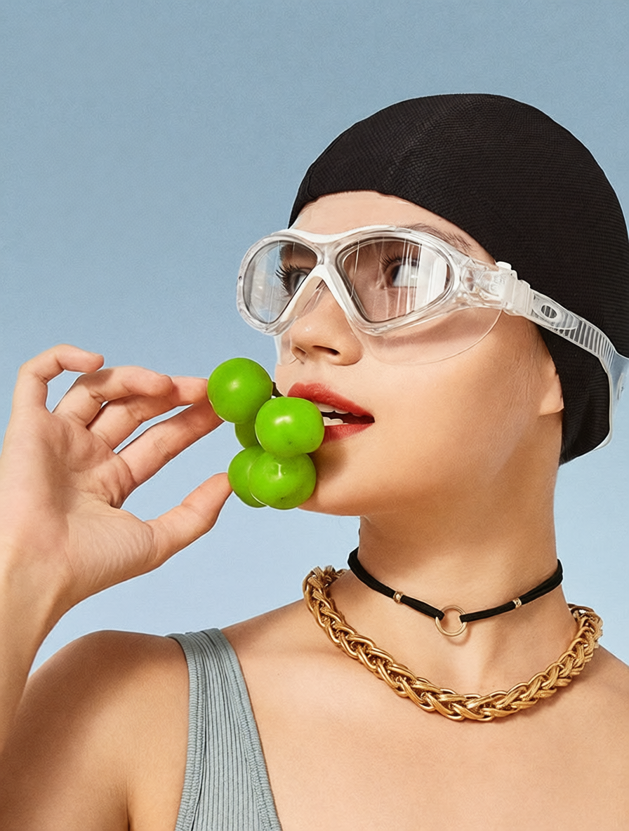 Silicone Swim Cap with Adjustable Strap for Women, Anti-Slip and Waterproof Swimming Hat, Comfortable and Durable Pool Cap